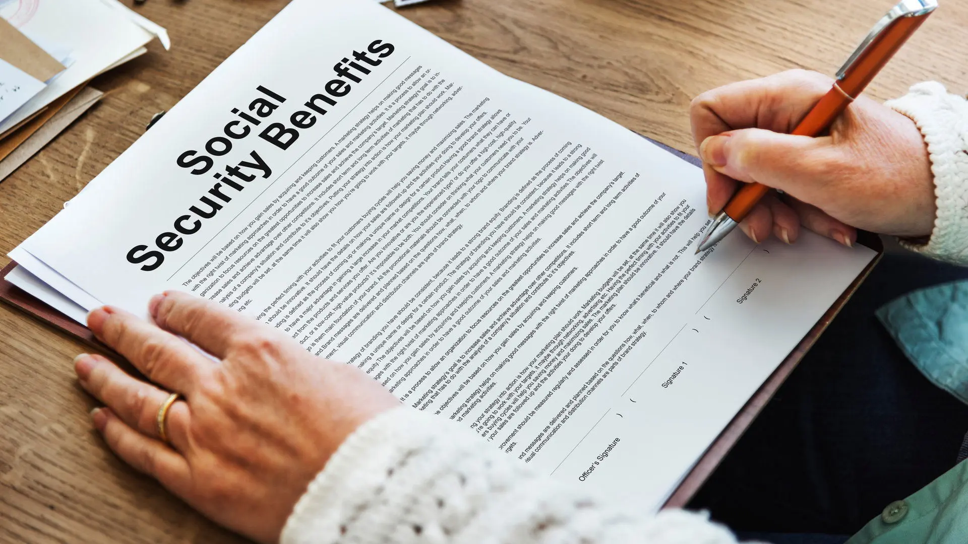 Social Security Benefits Agreement Concept