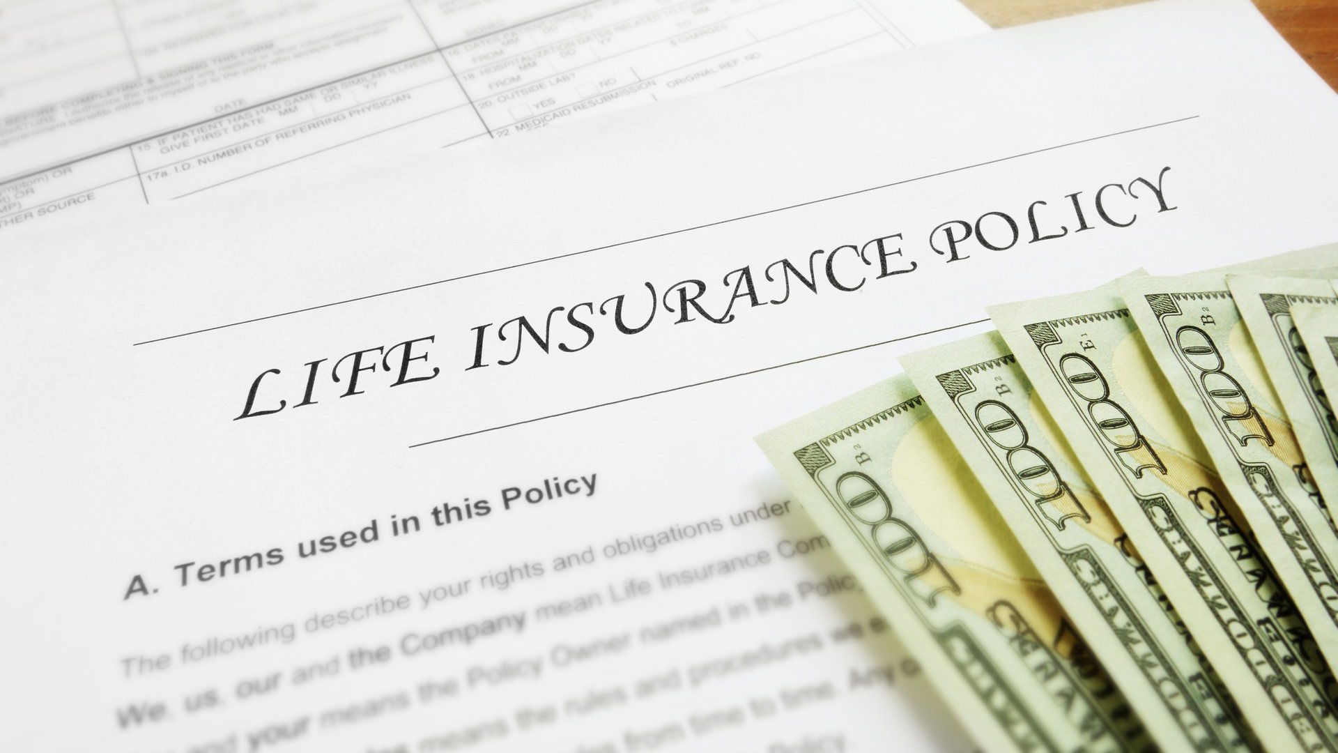 Life insurance policy and cash